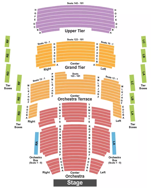 seating chart for Jackson Hall at Mondavi Center - End Stage - eventticketscenter.com