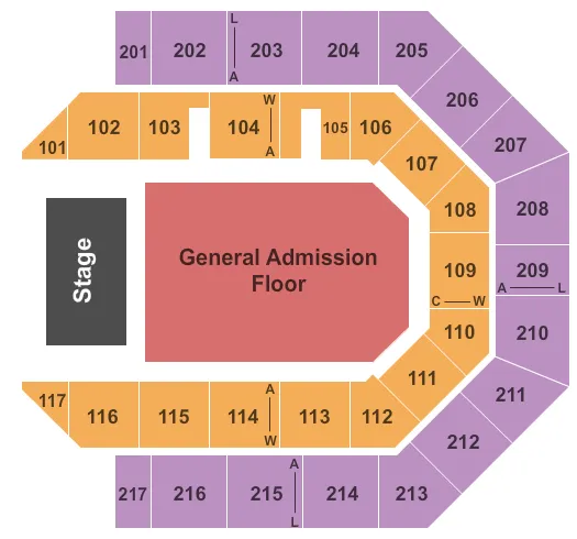 seating chart for Credit Union 1 Arena - EndStageGA - eventticketscenter.com
