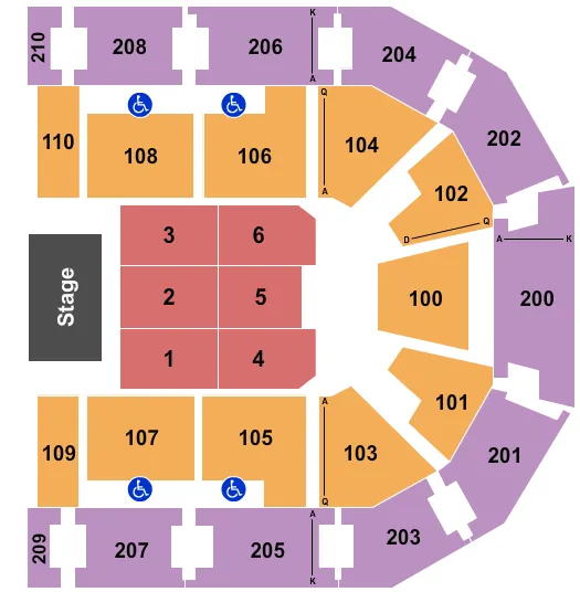 seating chart for Chesapeake Employers' Insurance Arena - End Stage - eventticketscenter.com