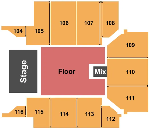 seating chart for UPMC Events Center - Endstage GA Floor - eventticketscenter.com