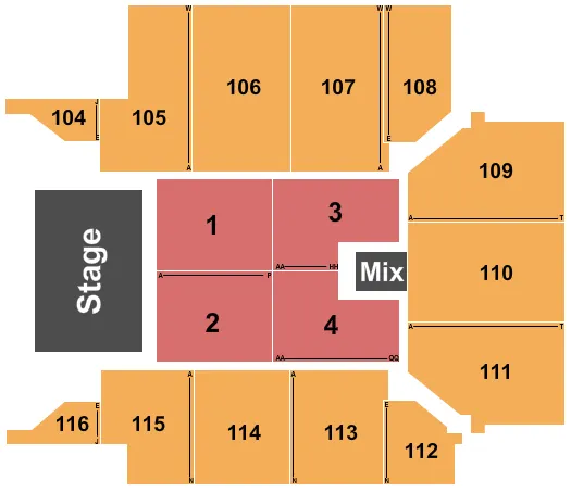 seating chart for UPMC Events Center - Endstage - eventticketscenter.com