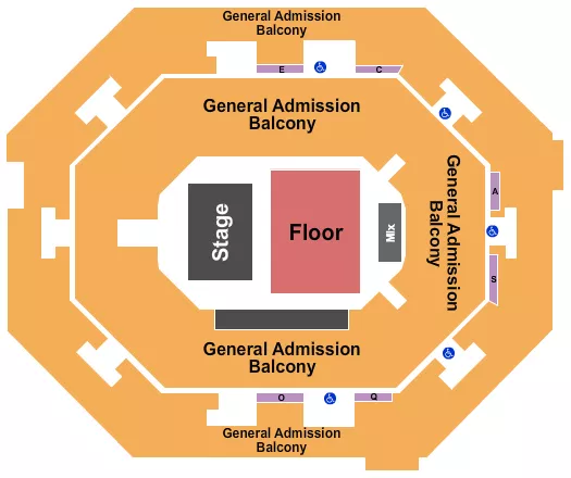 seating chart for UNO Lakefront Arena - Endstage GA's - eventticketscenter.com