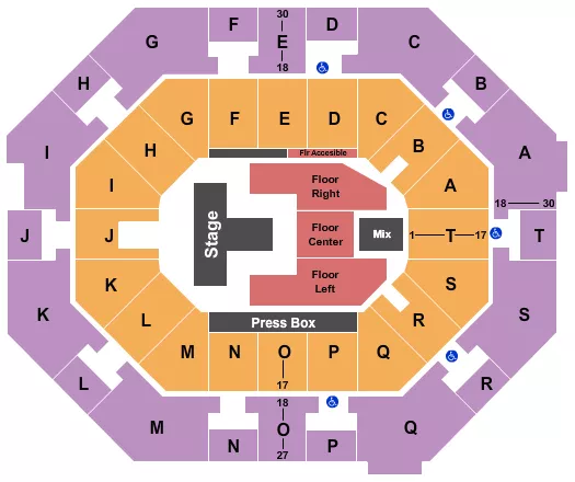 seating chart for UNO Lakefront Arena - Maverick City Music - eventticketscenter.com