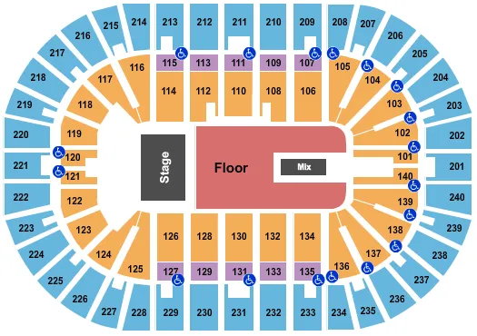 seating chart for Heritage Bank Center - End Stage GA Floor 2 - eventticketscenter.com