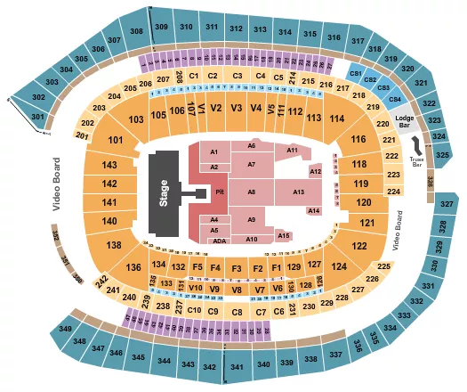 seating chart for US Bank Stadium - AC/DC - eventticketscenter.com