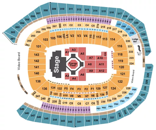seating chart for US Bank Stadium - Kendrick Lamar - eventticketscenter.com