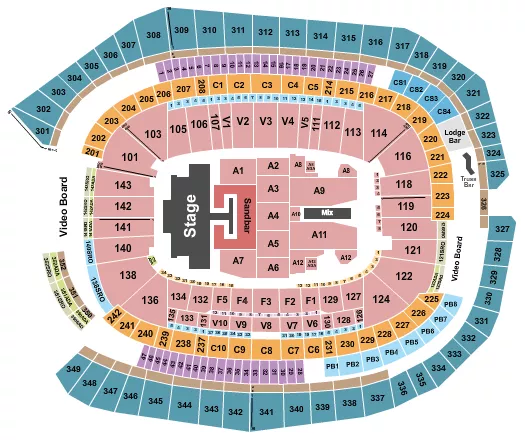 seating chart for US Bank Stadium - Kenny Chesney - eventticketscenter.com