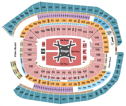 seating chart for US Bank Stadium - Luke Combs - eventticketscenter.com