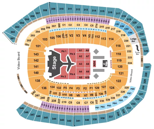 seating chart for US Bank Stadium - Morgan Wallen - eventticketscenter.com