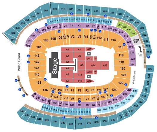 seating chart for US Bank Stadium - Post Malone - eventticketscenter.com