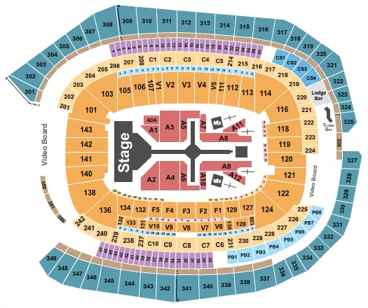 seating chart for US Bank Stadium - Weeknd - eventticketscenter.com