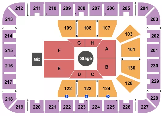 seating chart for ExploreAsheville.com Arena at Harrah's Cherokee Center - Center Stage 1 - eventticketscenter.com