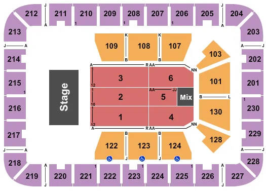 seating chart for ExploreAsheville.com Arena at Harrah's Cherokee Center - Jeff Dunham - eventticketscenter.com