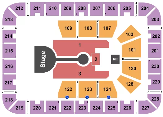 seating chart for ExploreAsheville.com Arena at Harrah's Cherokee Center - Lauren Daigle - eventticketscenter.com