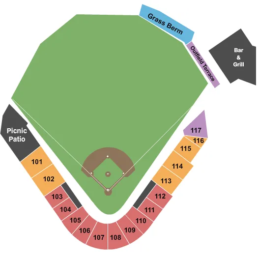 seating chart for U.S. Steel Yard - Baseball - eventticketscenter.com