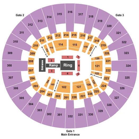 seating chart for McKenzie Arena - WWE 2 - eventticketscenter.com