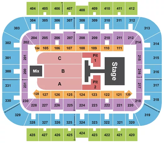 seating chart for UWM Panther Arena - Endstage Pit 1-2 - eventticketscenter.com