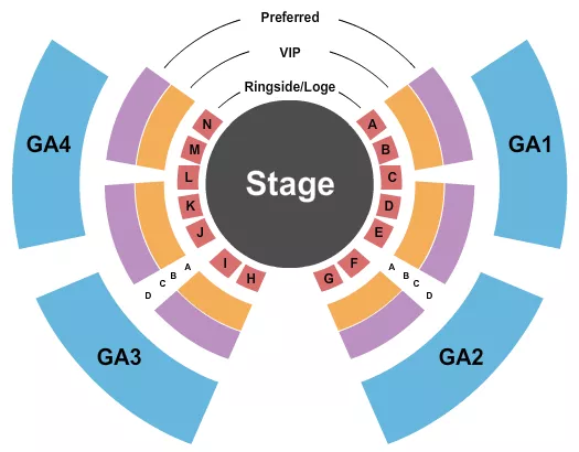 seating chart for Under The Big Top - Elements Casino Surrey - Super Circus - eventticketscenter.com