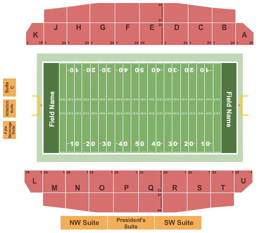 seating chart for Uni-Dome - Football - eventticketscenter.com