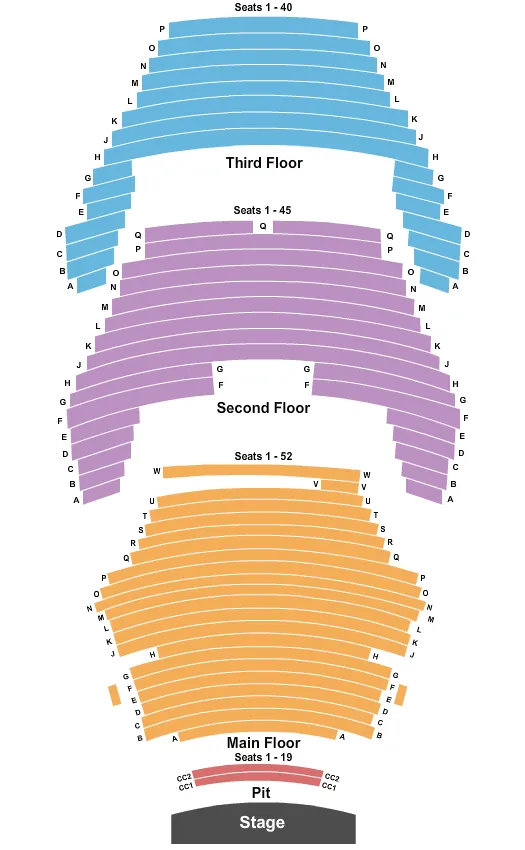 seating chart for Union Colony Civic Center - Monfort Concert Hall - Endstage Pit - eventticketscenter.com