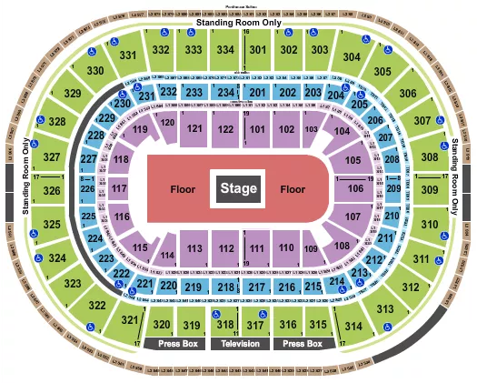 seating chart for United Center - Center Stage 2 - eventticketscenter.com