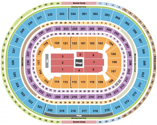 seating chart for United Center - Center Stage 3 - eventticketscenter.com