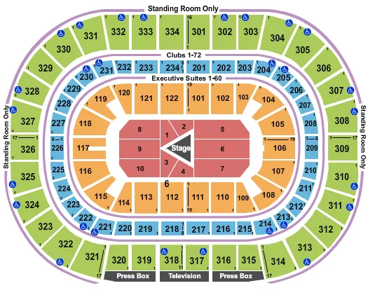seating chart for United Center - Center Stage 1 - eventticketscenter.com