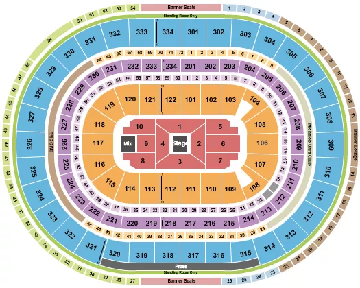 seating chart for United Center - Center Stage 1 - eventticketscenter.com