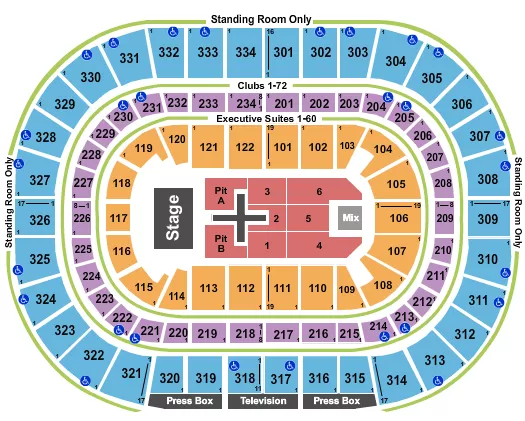seating chart for United Center - Dan and Shay 2024 - eventticketscenter.com