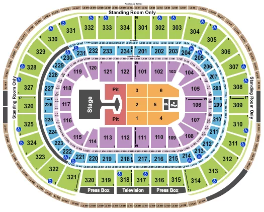 seating chart for United Center - Disturbed - eventticketscenter.com