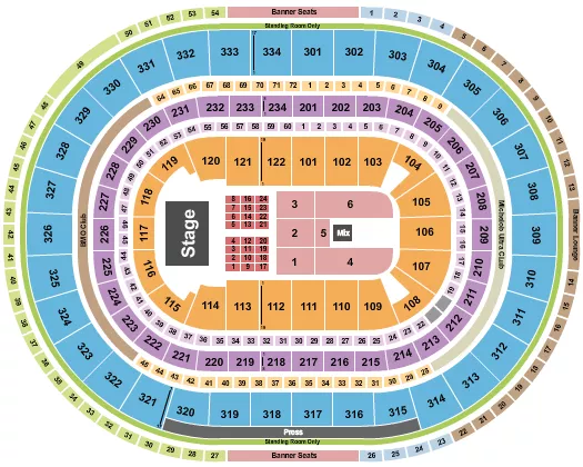 seating chart for United Center - Endstage - Front Tables - eventticketscenter.com
