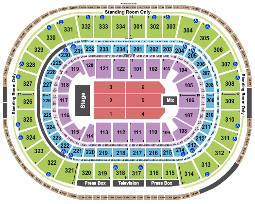 seating chart for United Center - Endstage 5 - eventticketscenter.com