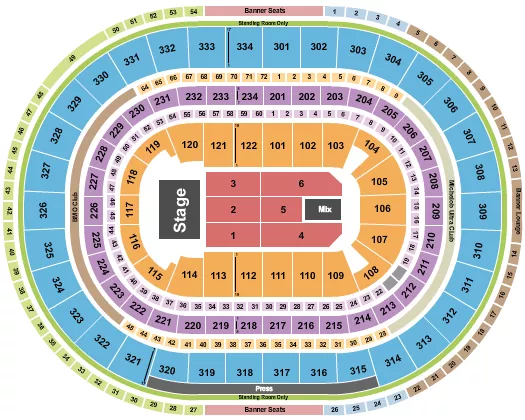 seating chart for United Center - Endstage 5 - eventticketscenter.com