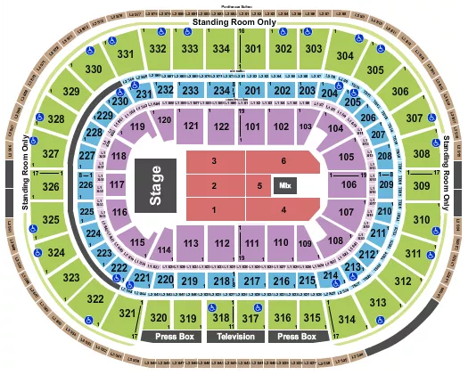 seating chart for United Center - Endstage 6 - eventticketscenter.com
