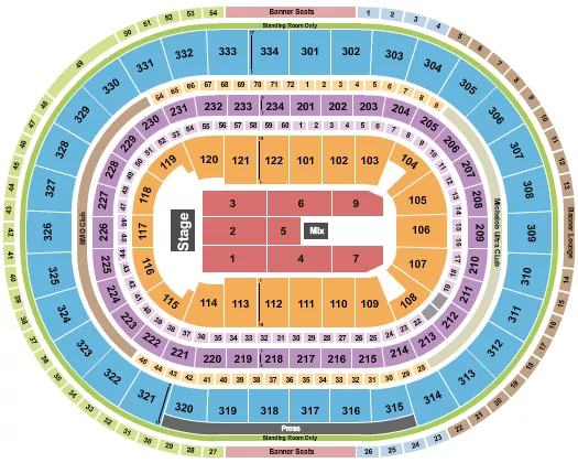 seating chart for United Center - Endstage 6 - eventticketscenter.com