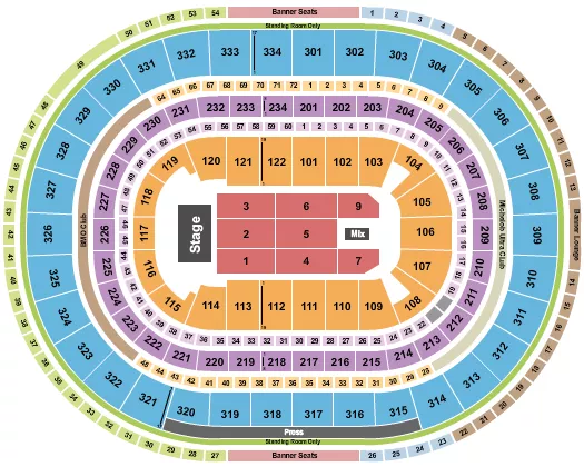 seating chart for United Center - Endstage 7 - eventticketscenter.com