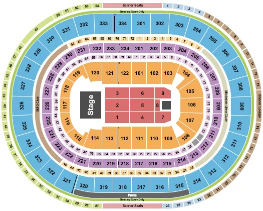 seating chart for United Center - Endstage 8 - eventticketscenter.com