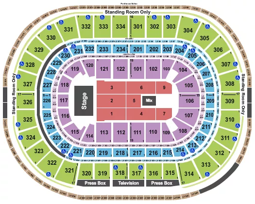 seating chart for United Center - Endstage 9 - eventticketscenter.com