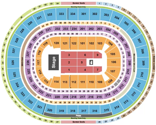 seating chart for United Center - Endstage 9 - eventticketscenter.com