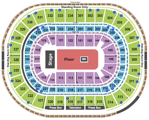 seating chart for United Center - End Stage GA Floor - eventticketscenter.com