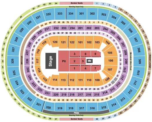 seating chart for United Center - Endstage GA Pit - eventticketscenter.com
