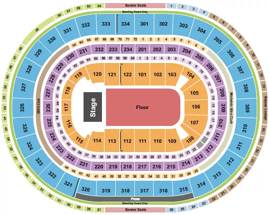 seating chart for United Center - Endstage GA Floor 2 - eventticketscenter.com