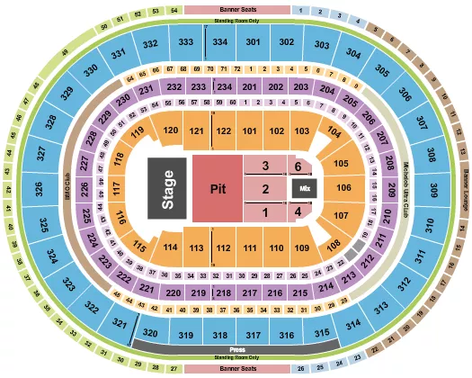 seating chart for United Center - Endstage Pit 2 - eventticketscenter.com
