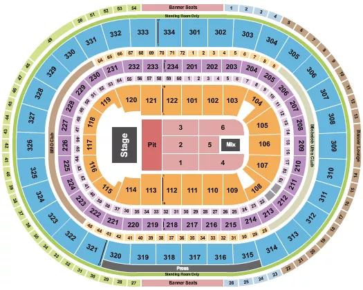 seating chart for United Center - Endstage Pit 3 - eventticketscenter.com