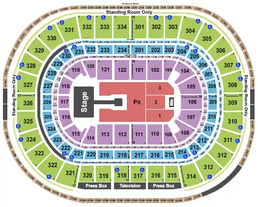 seating chart for United Center - Endstage Pit - eventticketscenter.com