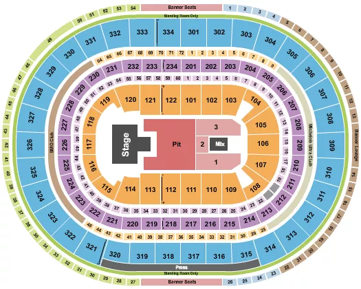 seating chart for United Center - Endstage Pit w/Catwalk - eventticketscenter.com