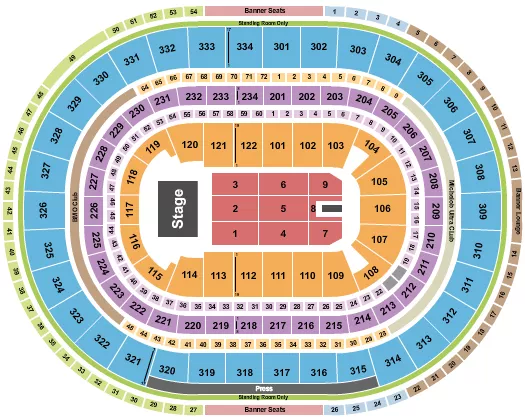 seating chart for United Center - Endstage Reserved - eventticketscenter.com