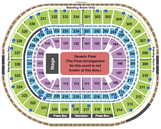 seating chart for United Center - Generic Floor - eventticketscenter.com