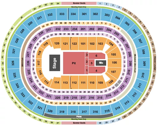 seating chart for United Center - Johnny Blue Skies - eventticketscenter.com