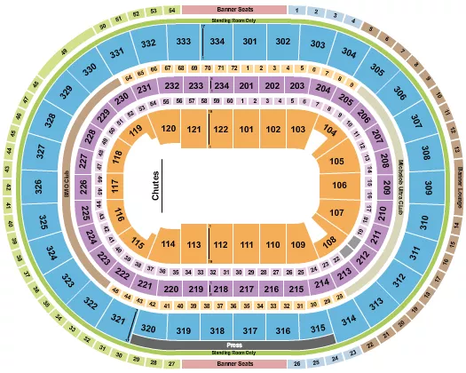 seating chart for United Center - PBR - eventticketscenter.com